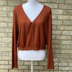 50% offcloset Abound Rust Crop Cardigan Womens XL